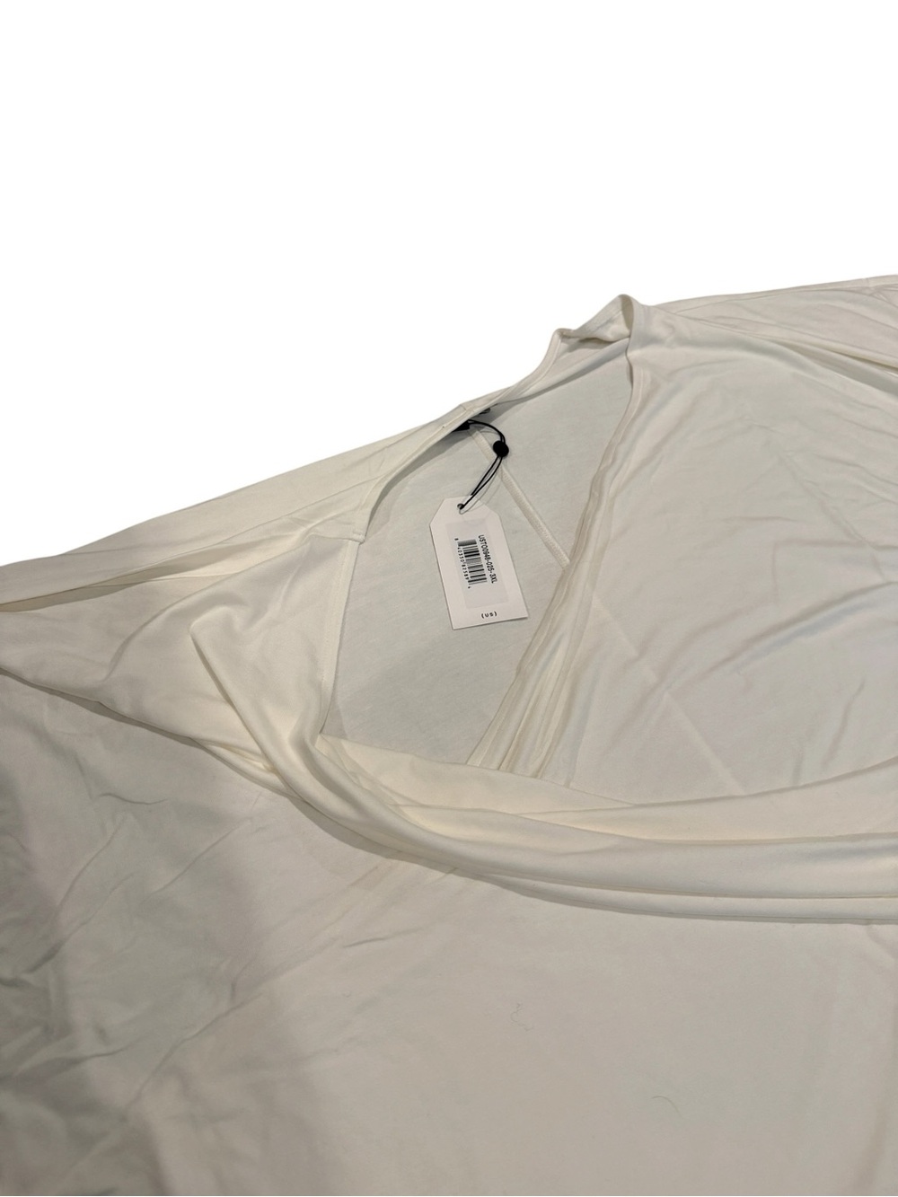 Universal Standard Two Way Short Sleeve Cross Top in White/Cream - Picture 6 of 8